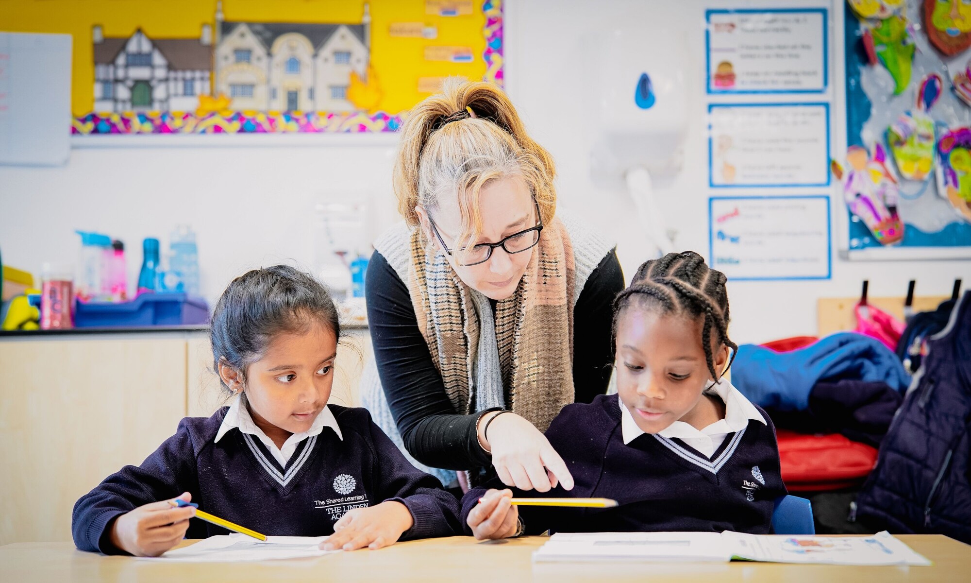The Linden Academy students with their teacher 2